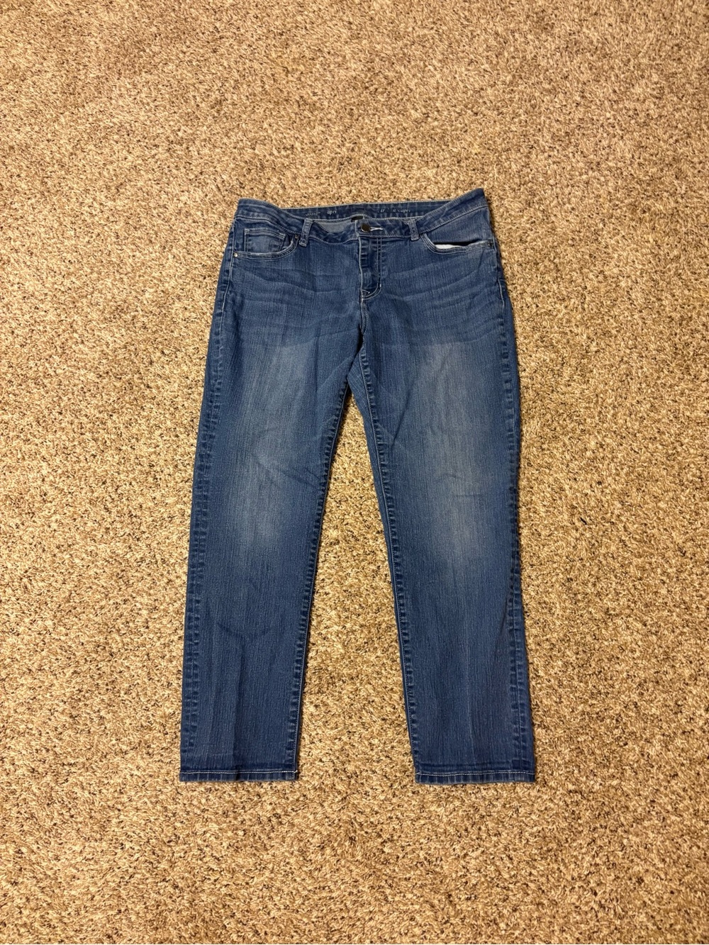 Apt. 9 Women's Skinny Capri Jeans cotton blend — Dark Blue Wash